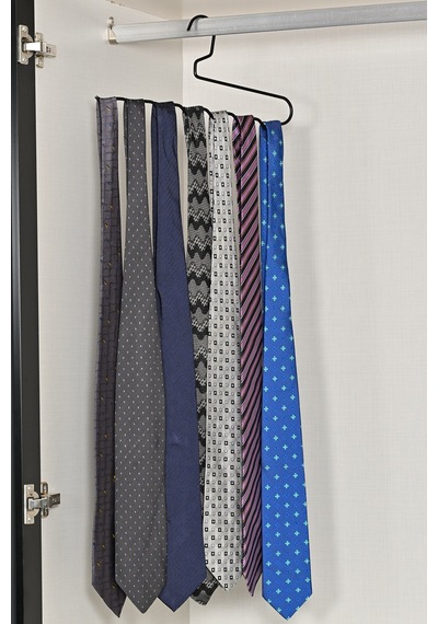 5'li Mat Siyah Zigzag Metal Askı, Pantolon, Şal, Eşarp Ve Kemer Düzenleyici