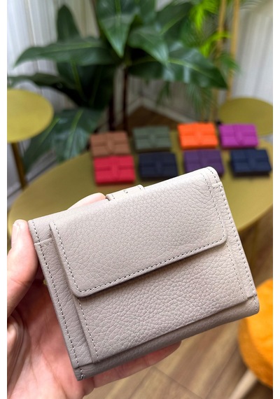 Lily Vizon Hakiki Deri Kadın Cüzdan Kibar Şık Ve Kullanışlı Vizon