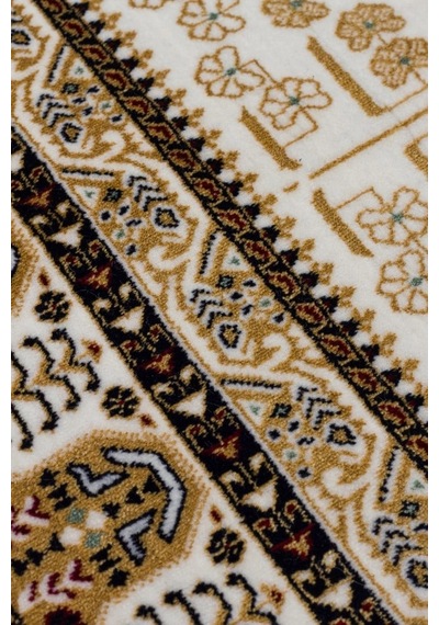 Eko Halı Sateen Afghan 03 Beige Premium Yıkanabilir Afgan Desenli Kaymaz Taban İnce Dokuma Halı Bej