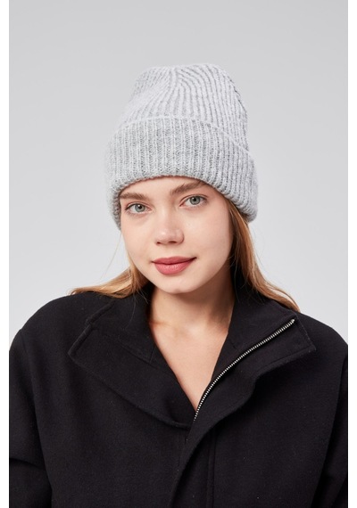 Derikem Basic Şık Standart Lüks Unisex Tiftik Bere Açık Gri