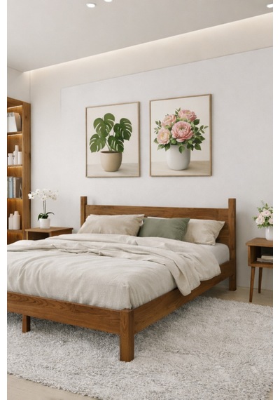 Mi Rage Masif Ahşap Karyola Ceviz 100x200