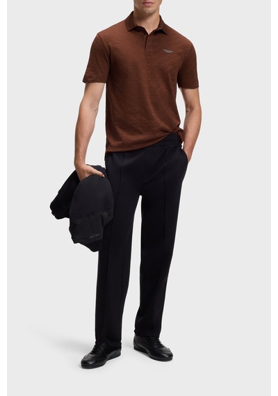 Boss % 100 Pamuk Regular Fit Düğmeli Polo Erkek Polo 50565174 214 Kahve