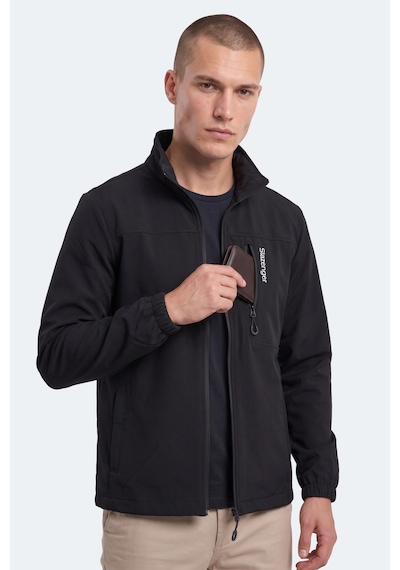 Slazenger Corral I Erkek İçi Polarlı Rüzgar Ve Su Geçirmez Softshell Siyah Mont & Kaban
