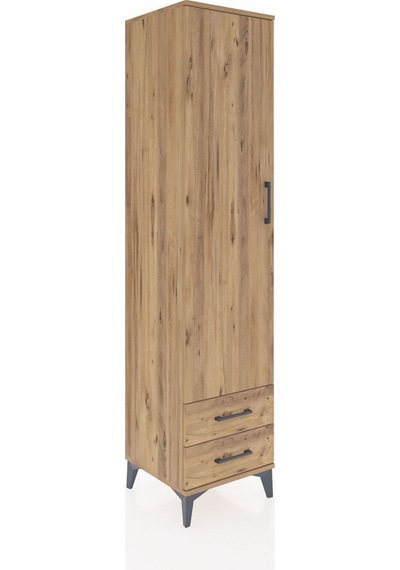 Hyperion Dolap 3 Raflı 2 Çekmeceli Tek Askılı 44x44x195 Çam-çam Çam