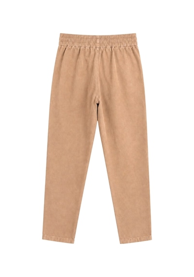 Vadon 1019 Kadın Pamuk Gabardin Lastikli Bel Havuç Kesim Pantolon Camel