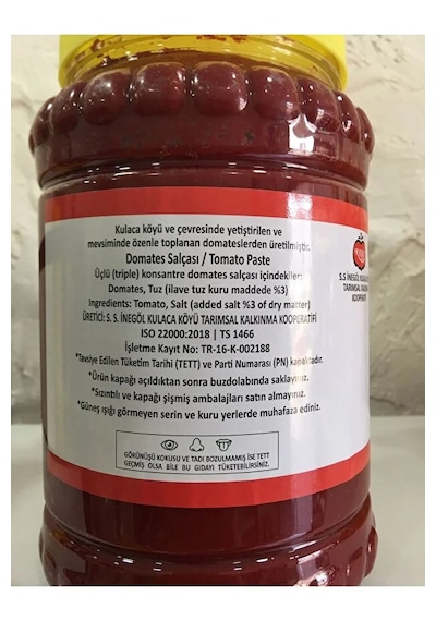 Kulaca Domates Salçası 2.5 Kg. Yeni Mahsül