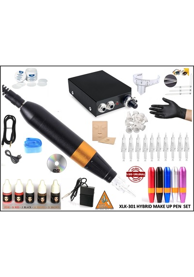 Xl-301 Hybrıd Siyah Renk Tattoo Pen - Kalıcı Makyaj Makinası Seti