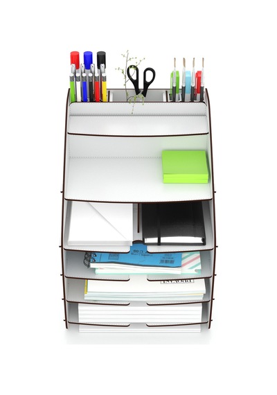 Design Otto Large Modest 6 Renk A4 Evrak Rafı Masaüstü Organizer Beyaz