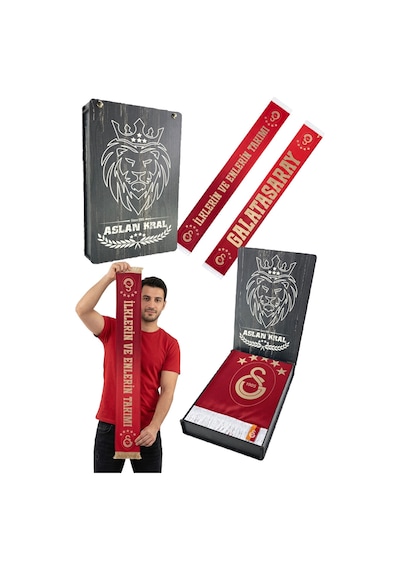 Galatasaray İlklerin Ve Enlerin Takımı Şal Atkı Lazer Kutu Kırmızı