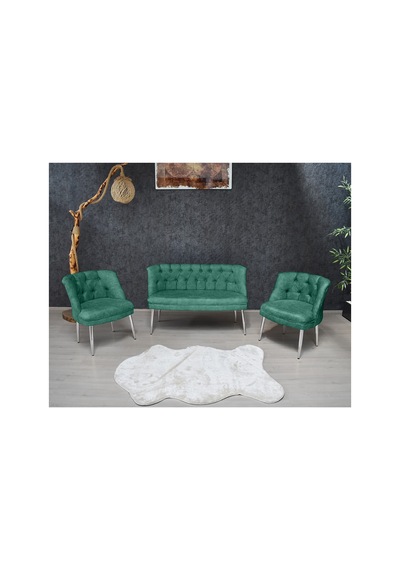 Kolsuz Çay Seti 2+1+1 Balkon Ofis Cafe Bahçe Koltuk Takımı Krom Metal Ayak Su Yeşili Su Yeşili Kolsuz Çay Seti 2+1+1 Balkon Ofis Cafe Bahçe Koltuk Takımı Krom Metal Ayak Su Yeşili Su Yeşili