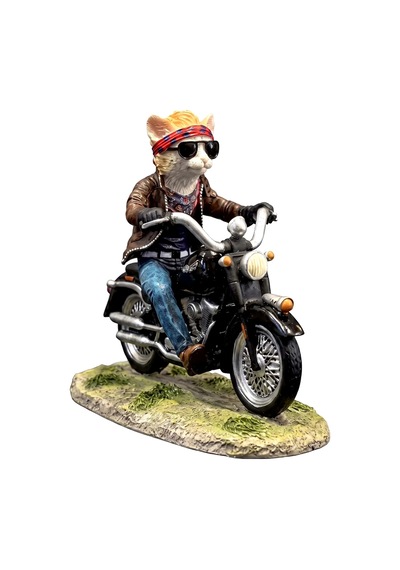 Motosikletli Minyatür Asi Kedi Biblosu Biker Cat