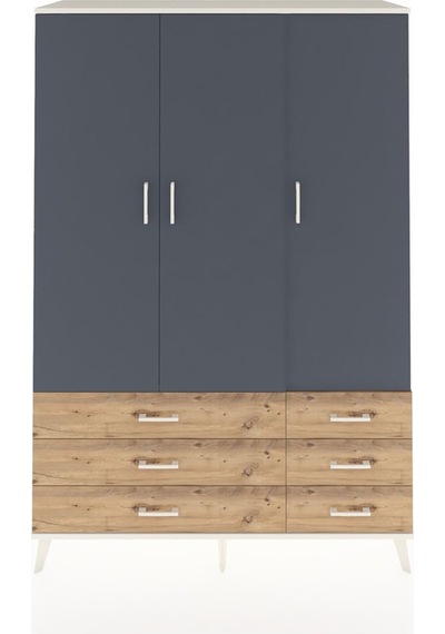 Hyperion Dolap 5 Raflı 6 Çekmeceli Tek Askılı 132x44x195 Aytaşı-antrasit/çam Antrasıt/atlas Çam Hyperion Dolap 5 Raflı 6 Çekmeceli Tek Askılı 132x44x195 Aytaşı-antrasit/çam Antrasıt/atlas Çam