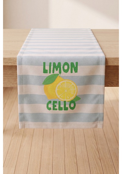 Limon Cello Baskılı Runner 40x140 Cm Çok Renkli