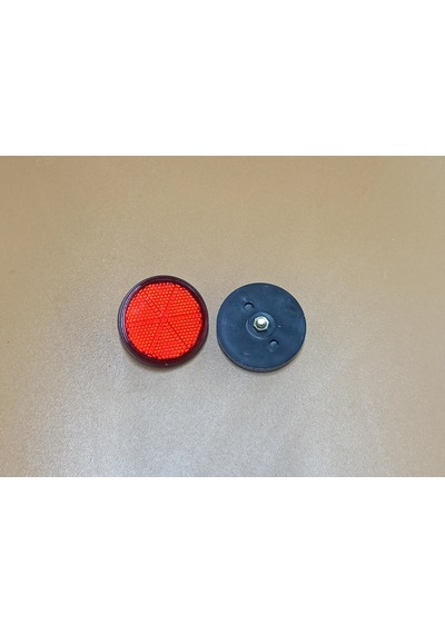 Yuvarlak Kırmzı Renk Reflektör 6mm Vidalı Plastik 2 Adet