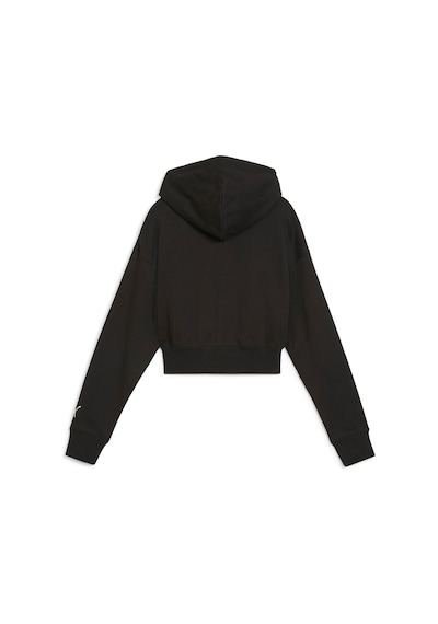 Puma Team Cropped Kadın Kapüşonlu Sweatshirt - Siyah