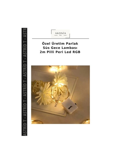Özel Üretim Parlak Süs Gece Lambası 2m Pilli Peri Led Rgb