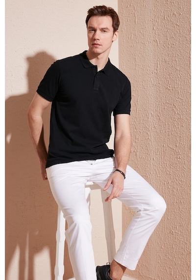 Buratti Pamuklu Regular Fit Düğmeli Erkek Polo Yaka T Shirt 5902739 Siyah