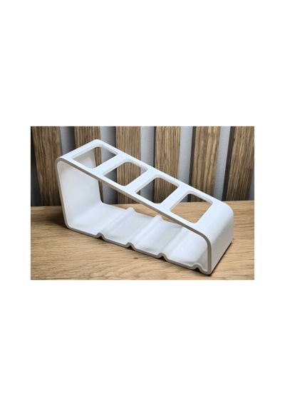 4 Bölmeli Modern Kumandalık Tv Ünitesi Düzenleyici Stand - Beyaz - 18x8.5x6.5 Cm