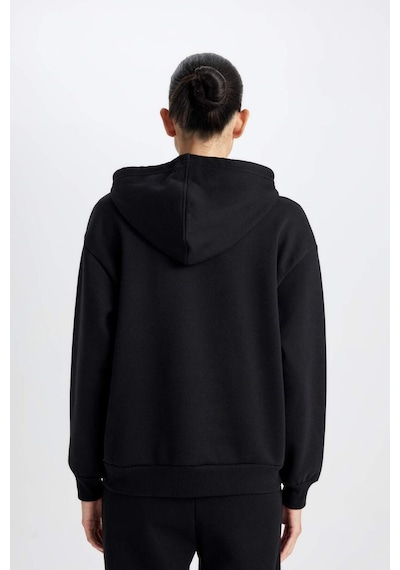 DeFacto Relax Fit Kapüşonlu Kanguru Cepli Kalın Basic Düz Siyah Sweatshirt W1240AZ24WNBK81 Siyah DeFacto Relax Fit Kapüşonlu Kanguru Cepli Kalın Basic Düz Siyah Sweatshirt W1240AZ24WNBK81 Siyah