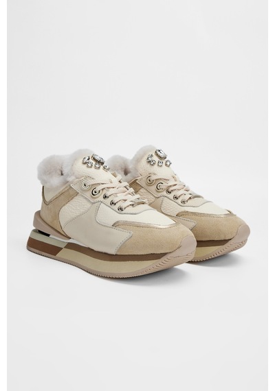 Valmenti Kadın Bej Floter Hakiki Deri Sneakers & Spor Ayakkabı 1011 6195 Bn Ayk Sk23/24 Bej
