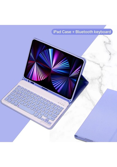 Apple Uyumlu iPad 10. Nesil 10.9 İnç 2022 Bluetooth Klavyeli Kılıf Kalem Bölmeli Türkçe Klavye Kılıf