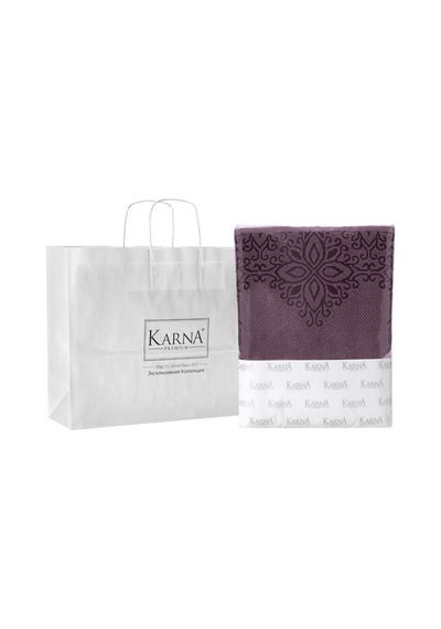 Pamuk Tekli Havlu Jakarlı Karna Home Klover - 70 X 140 Lavanta