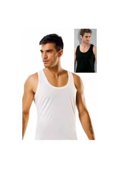 2'li Paket Modal Erkek Siyah Beyaz Atlet 001
