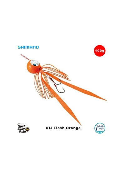 Shimano Engetsu Tiger Baku Baku Tai Rubber Jig 100gr 01j Flash Orange
