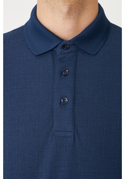 İndigo Polo Yaka T-shirt Indigo