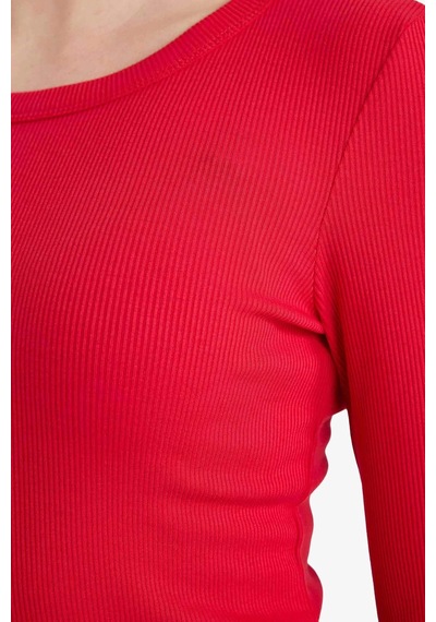 Defacto Slim Fit Basic Kırmızı Kadın Uzun Kollu T-shirt E5767ax/rd286 Kırmızı