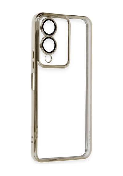 Vivo Y17s Uyumlu Kılıf Lensli Silikon - Gold