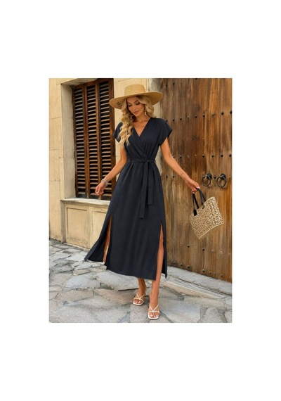 Butik İstanbul Kadın Kısa Kollu Kruvaze Yaka Çift Yırtmaç Detay Kuşak Dahil Midi Boy Elbise Haki Butik İstanbul Kadın Kısa Kollu Kruvaze Yaka Çift Yırtmaç Detay Kuşak Dahil Midi Boy Elbise Haki
