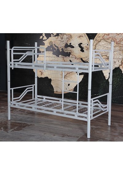 Ranzaci Solid Ranza 90x190 Genç Çocuk Yatak Odası Metal Ranza Gri