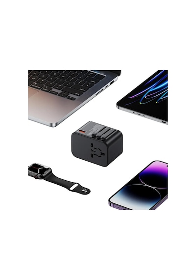 Universal Seyahat Priz Dönüştürücü Adaptör, 45w Şarj Cihazı, 2x Usb Girişi, 3x Type-c Girişi, U