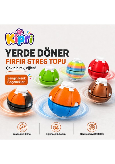 Spinner Ball Rulmanlı Fırfır Stres Topu Bas-çevir 3d Baskı Fidget Oyuncak Altın