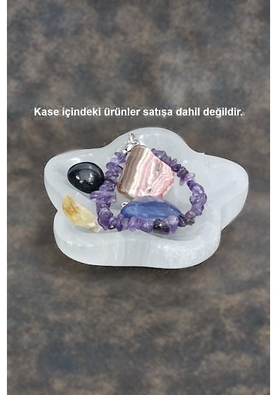 Enerji Çanağı Beyaz Selenit Yıldız Kase 45yı