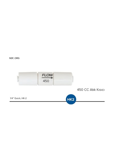 Su Arıtma Cihazı 450 Cc Atık Kısıcı 1/4 Quick, Hk-2
