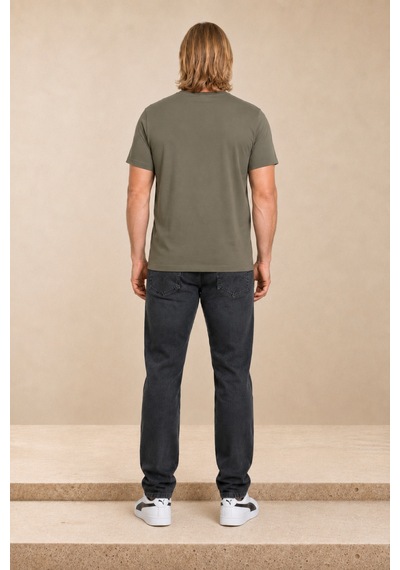Starbattal Erkek Büyük Beden Likralı Basic Sıfır Yaka Tişört 11160 Hakı-1479 Haki
