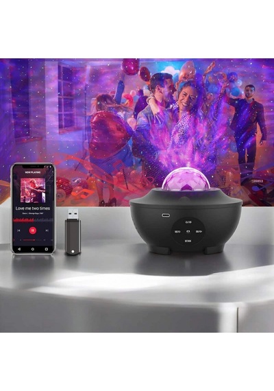 Yıldızlı Galaxy Led Projektör Gece Lambası Bluetooth Bağlantılı Ayarlanabilir Renk Ve Parlaklık Diğer