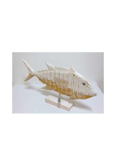 Ahşap Dekoratif Balık 60 Cm Balık Biblo Ayaklı