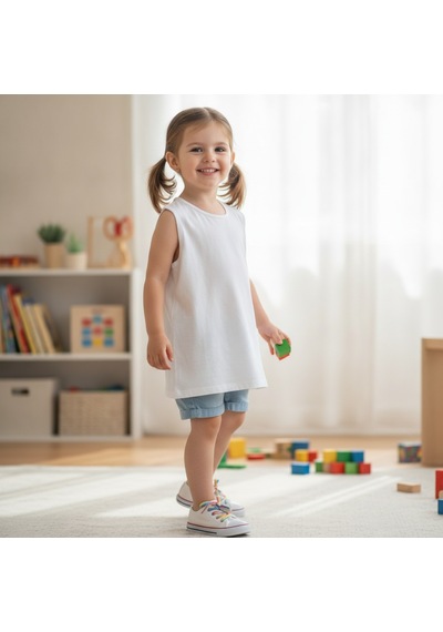 Bonbon Çocuk 3'lü Paket Pamuklu Beyaz Renk Tshirt Cb1038
