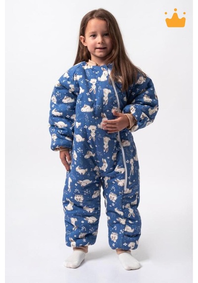 Babyhola 2-9 Yaş Kalın Elyaf Dolgulu 2.5 Tog Premium Kalite Çocuk Uyku Tulumu 23504 Lacivert