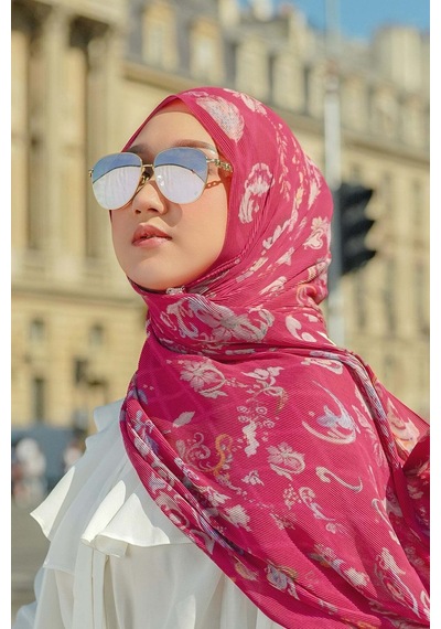 Buttonscarves Autograph Piliseli Şal - Framboise Kırmızı