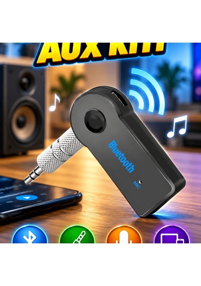 Bluetooth Aux Kiti Kablosuz Ses Alıcı Adaptör 3.5 Mm Stereo Çıkışlı