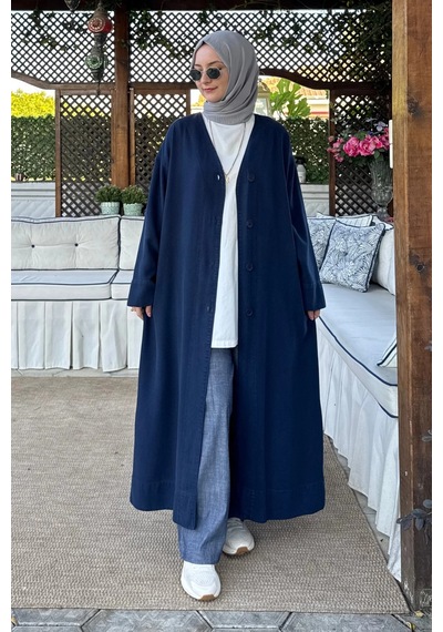 Rabia Şamlı Nazenin Kot Tencel Kap Lacivert Normal
