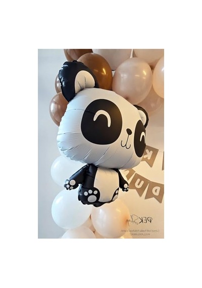 Panda Şekilli Folyo Balon, 72x58cm Eğlenceli Parti Süsü 2 Yaş Mavi