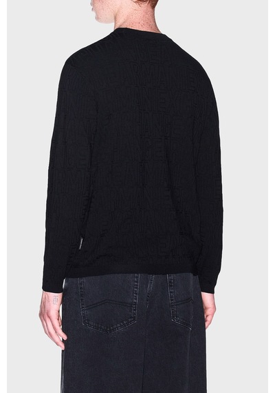 Armani Exchange Pamuklu Logolu Bisiklet Yaka Kazak Erkek Kazak Xm002986 Af10454 Uc001 Siyah