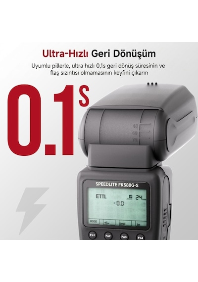 Photoolex G60 Fk580g-s Gn60 Ttl Hss Sony Uyumlu Speedlite Flaş - Tf-ls-068df-sy-pl