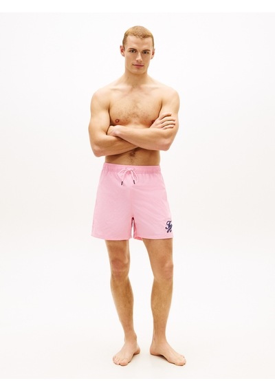 Tommy Hilfiger Medıum Drawstrıng Ithaca Scrıpt Erkek Pembe Deniz Şortu - Um0um03750