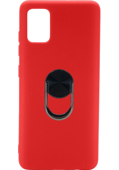 Nettech Samsung Galaxy A41 Uyumlu Leather Ring Nano Arka Koruma Kılıf - Lacivert Lacivert